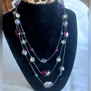 Multi layered crystal necklace. NWOT